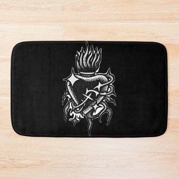 Item preview, Dark Blackwork Sacred Heart Tattoo Illustration designed and sold by Ideniquo.