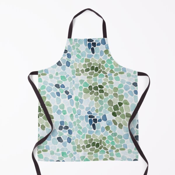 Item preview, Watercolor Sea Glass Mosaic Pebbles Pattern designed and sold by LafinaArt.