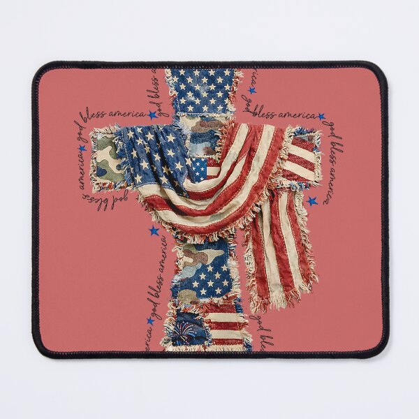 Item preview, God Bless America Patriotic Christian Cross American Flag designed and sold by miuukiuu.