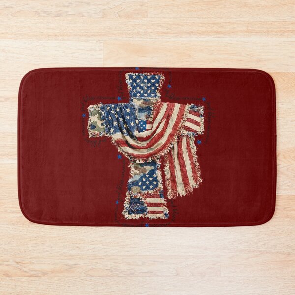 Item preview, God Bless America Patriotic Christian Cross American Flag designed and sold by miuukiuu.