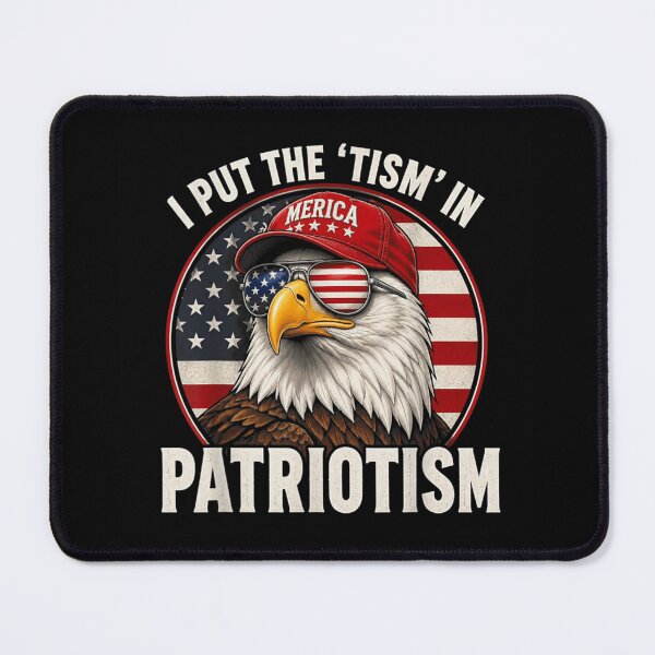 Item preview, Funny Patriotic Bald Eagle Merica Flag Hat Put The Tism In Patriotism designed and sold by ObukiLantara.