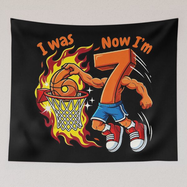 Item preview, Funny Number Seven Basketball Birthday Character with Slam Dunk Energy designed and sold by allistermariam.