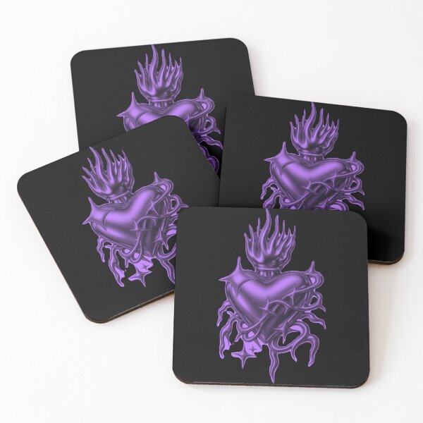 Item preview, Deep Violet Chrome Sacred Heart Cyberpunk Art designed and sold by Ideniquo.