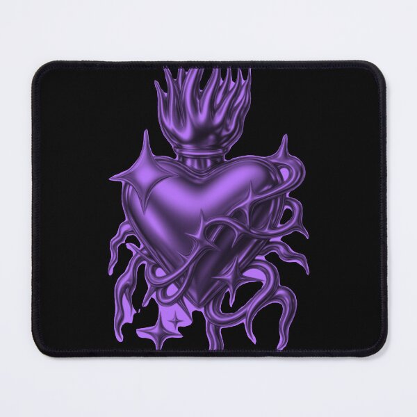 Item preview, Deep Violet Chrome Sacred Heart Cyberpunk Art designed and sold by Ideniquo.