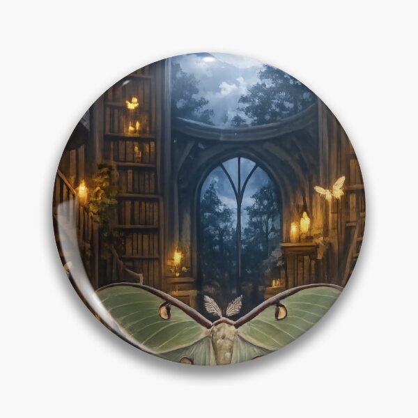Item preview, Moonlit Luna Moth Library Dark Academia Dream designed and sold by StickyGuys.