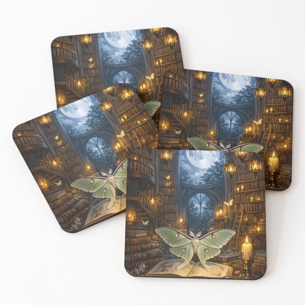 Item preview, Moonlit Luna Moth Library Dark Academia Dream designed and sold by StickyGuys.