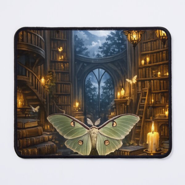 Item preview, Moonlit Luna Moth Library Dark Academia Dream designed and sold by StickyGuys.