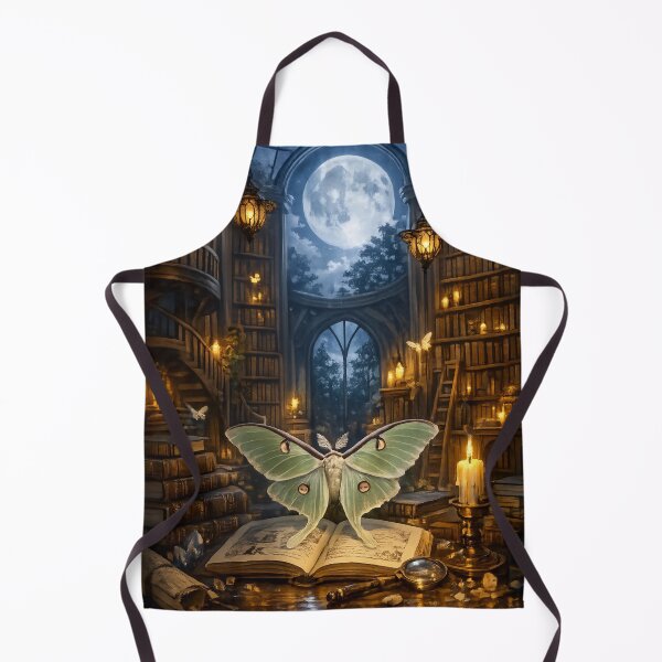 Item preview, Moonlit Luna Moth Library Dark Academia Dream designed and sold by StickyGuys.