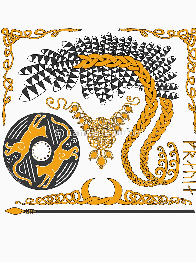Thumbnail 7 of 7, Classic T-Shirt, Freyja - Gold designed and sold by S. Camille Crawford.