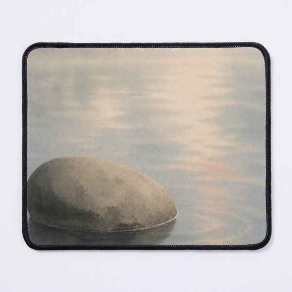 Item preview, Water and Stone Balance Wall Art Print – Japandi Japanese Sumi-e Poster, Zen River Stone Reflection, Minimalist Decor, Soft Ripple Mist, Made by Japanese Artist in Japan designed and sold by SereniBloom.