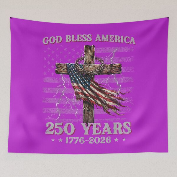 Item preview, God Bless America Christian Cross Flag 250 Years 1776 2026_3 designed and sold by melodycook.
