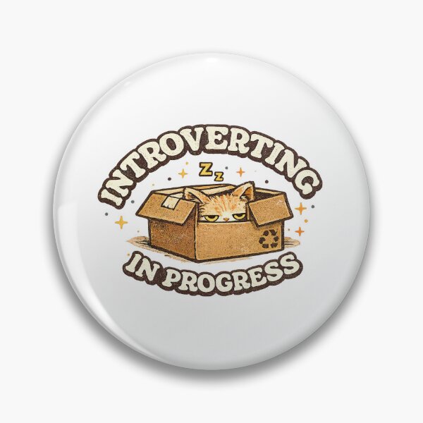 Item preview, Funny Autism, Introverting In Progress Funny Cat Introvert Retro designed and sold by graphic-genie.