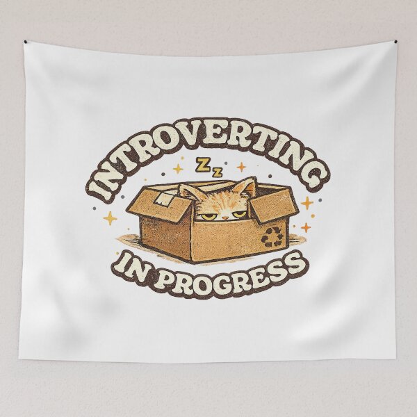 Item preview, Funny Autism, Introverting In Progress Funny Cat Introvert Retro designed and sold by graphic-genie.