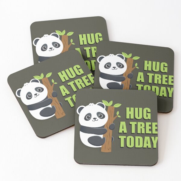 Artikelvorschau, Ein süßer Panda umarmt heute einen Baum. Niedliche Kawaii-Ästhetik. Rettet die Erde. entworfen und verkauft von Nikola Dio.
