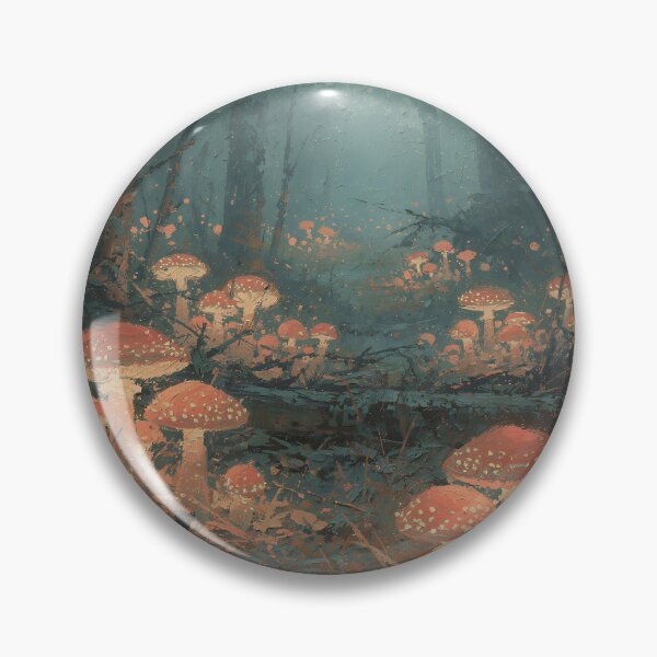 Item preview, Enchanted Mushroom Forest Path Dark Fantasy Woodland Illustration designed and sold by cr6zym1nd.