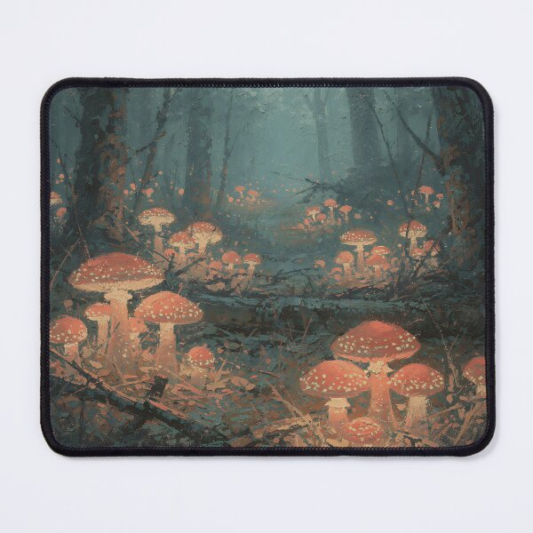 Item preview, Enchanted Mushroom Forest Path Dark Fantasy Woodland Illustration designed and sold by cr6zym1nd.