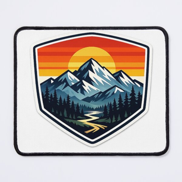 Item preview, Retro Mountain Escape Adventure Badge designed and sold by StickyGuys.