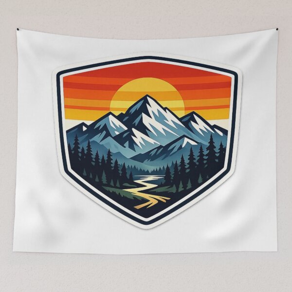 Item preview, Retro Mountain Escape Adventure Badge designed and sold by StickyGuys.