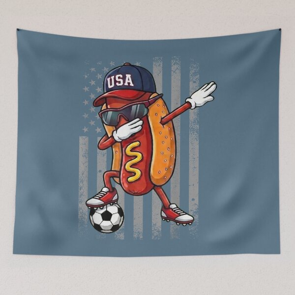 Item preview, Hot Dog Dabbing Funny Soccer Boys Girls Kids Men & Women designed and sold by miuukiuu.