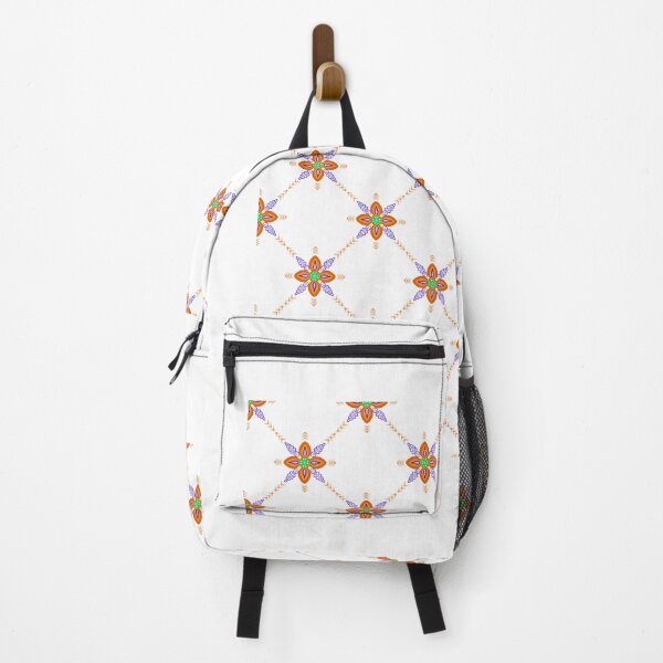 Item preview, Folk traditional floral seamless pattern in geometric grid style designed and sold by AjjimaJKM.