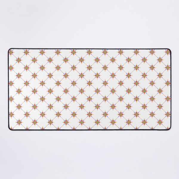 Item preview, Folk traditional floral seamless pattern in geometric grid style designed and sold by AjjimaJKM.