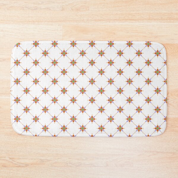 Item preview, Folk traditional floral seamless pattern in geometric grid style designed and sold by AjjimaJKM.