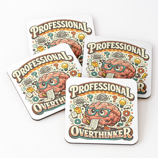 Item preview, Funny Autism, Professional Overthinker Funny Retro Groovy Brain Doodle designed and sold by graphic-genie.
