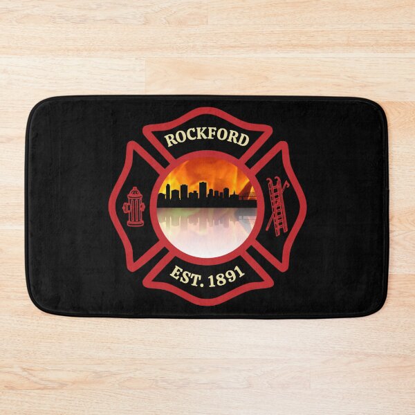 Item preview, Rockford Fire Department Skyline Blaze (Black Background) designed and sold by BerlinerKatzen.