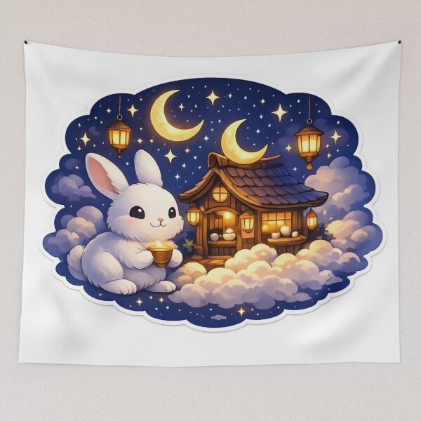 Item preview, Moon Rabbit Tea House Cozy Fantasy Escape designed and sold by StickyGuys.
