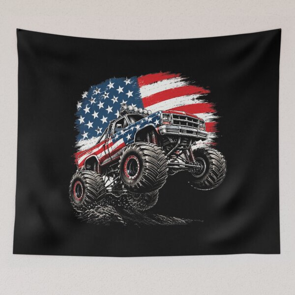 Item preview, 4th of July Monster Trucks USA American Flag Monster Truck designed and sold by OlakunleOloroz.