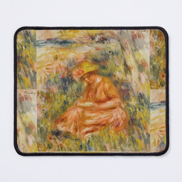Item preview, Woman in Sunhat Seated Meadow designed and sold by artofuniverse.