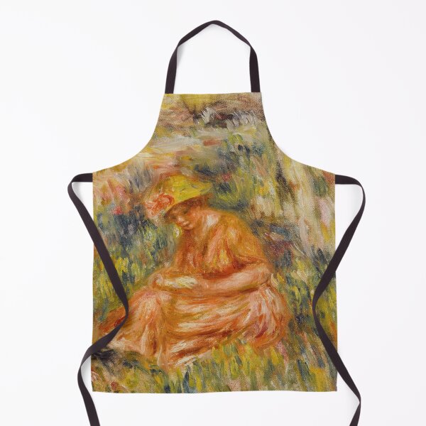 Item preview, Woman in Sunhat Seated Meadow designed and sold by artofuniverse.