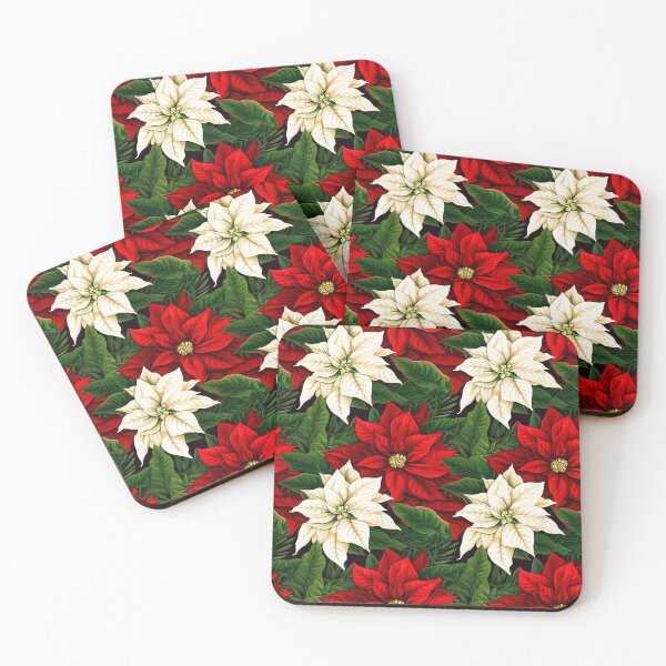 Item preview, Christmas Red And White Poinsettias Holiday Pattern designed and sold by DEC02.