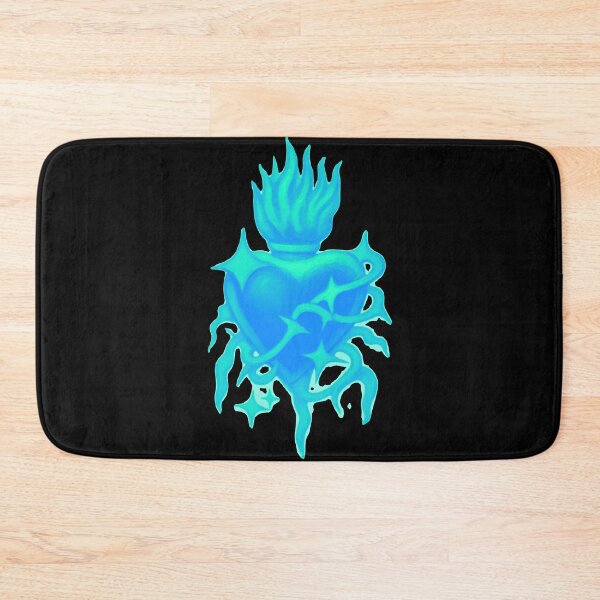 Item preview, Electric Blue Chrome Sacred Heart Futuristic Art designed and sold by Ideniquo.