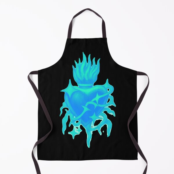 Item preview, Electric Blue Chrome Sacred Heart Futuristic Art designed and sold by Ideniquo.