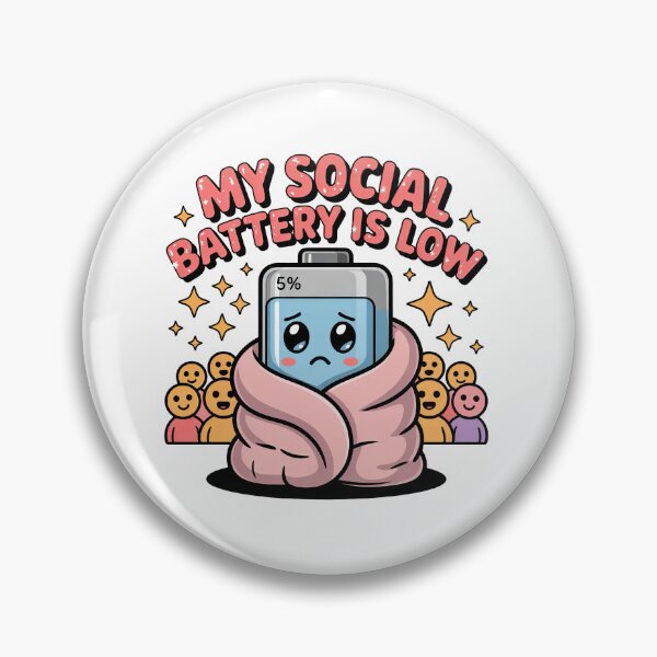 Item preview, Funny Autism, My Social Battery Is Low Funny Introvert Pastel Retro designed and sold by graphic-genie.