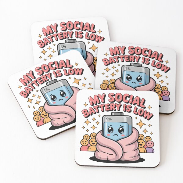 Item preview, Funny Autism, My Social Battery Is Low Funny Introvert Pastel Retro designed and sold by graphic-genie.