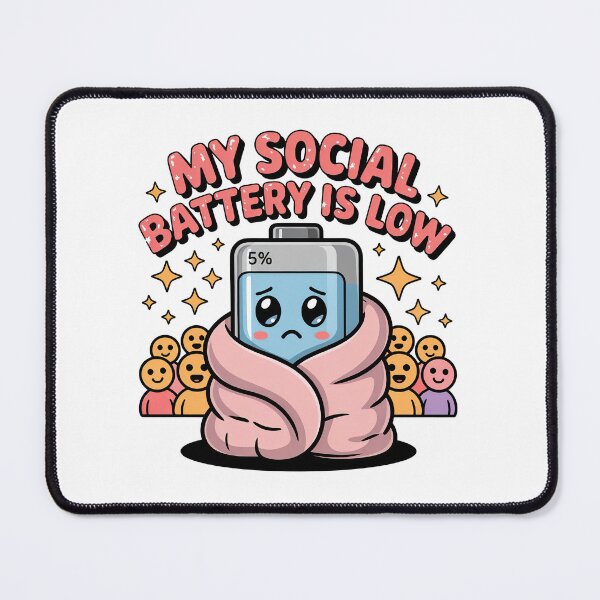 Item preview, Funny Autism, My Social Battery Is Low Funny Introvert Pastel Retro designed and sold by graphic-genie.