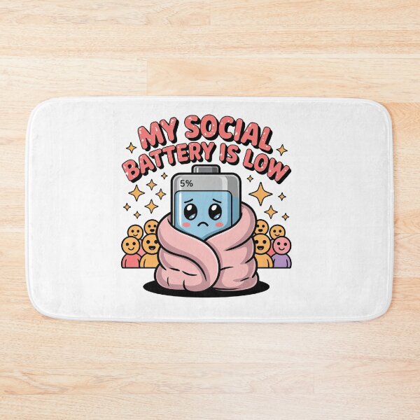 Item preview, Funny Autism, My Social Battery Is Low Funny Introvert Pastel Retro designed and sold by graphic-genie.