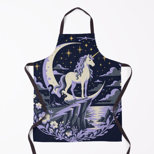 Item preview, Moonlit Fantasy Unicorn with Black Cat designed and sold by DerpCat Sketches.