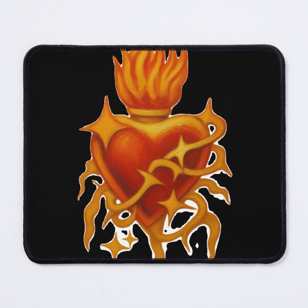 Item preview, Burning Orange Neon Sacred Heart Rave Graphic designed and sold by Ideniquo.