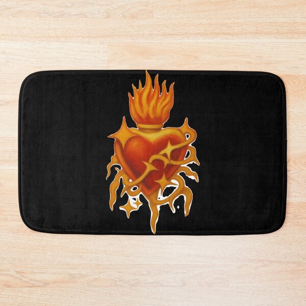 Item preview, Burning Orange Neon Sacred Heart Rave Graphic designed and sold by Ideniquo.