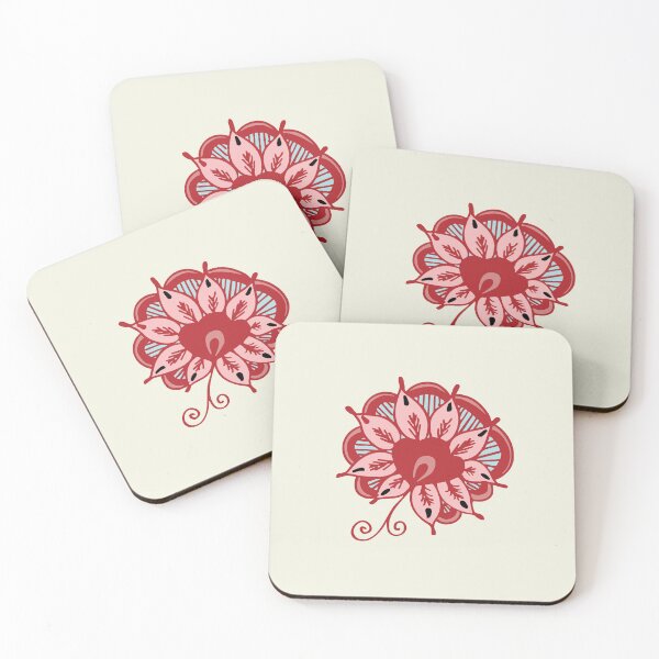 Item preview, Red Indian Floral Motif designed and sold by LauraCoxArt.