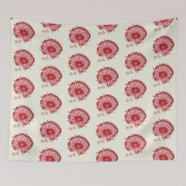 Item preview, Red Indian Floral Motif designed and sold by LauraCoxArt.
