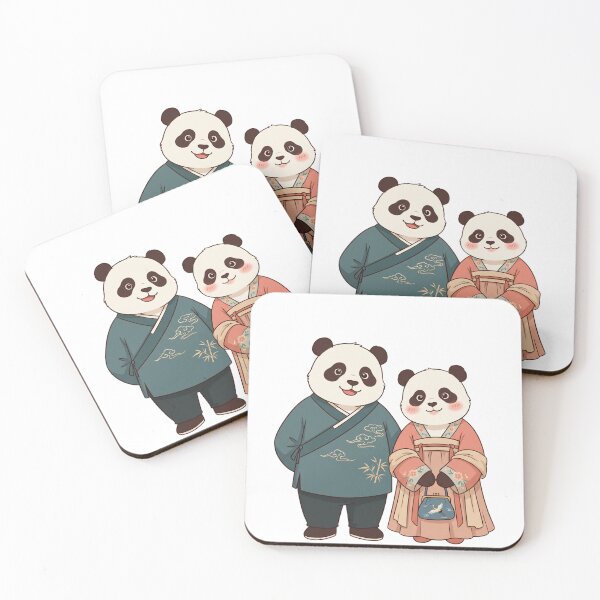 Item preview, Cute Panda Couple in Traditional Chinese Hanfu designed and sold by TaiwanMemory.