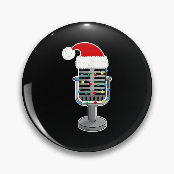 Item preview, Christmas Lights Podcast Mic Wearing Xmas Hat Podcaster designed and sold by AnnUWatts.