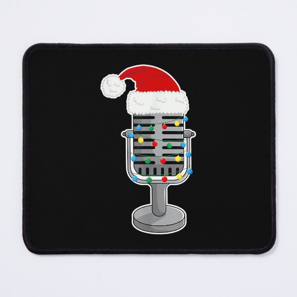 Item preview, Christmas Lights Podcast Mic Wearing Xmas Hat Podcaster designed and sold by AnnUWatts.