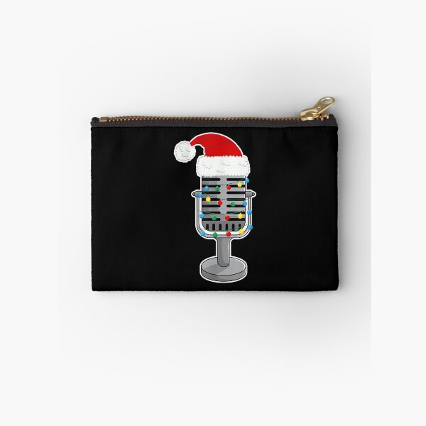 Item preview, Christmas Lights Podcast Mic Wearing Xmas Hat Podcaster designed and sold by AnnUWatts.