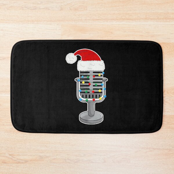 Item preview, Christmas Lights Podcast Mic Wearing Xmas Hat Podcaster designed and sold by AnnUWatts.