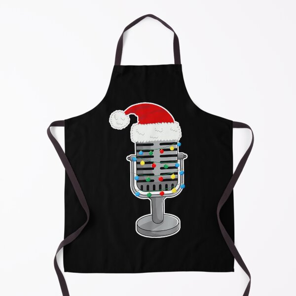 Item preview, Christmas Lights Podcast Mic Wearing Xmas Hat Podcaster designed and sold by AnnUWatts.